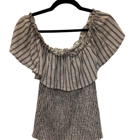 BCX Women's Size Small Striped Top Off The Shoulder Blouse - Picture 1 of 4
